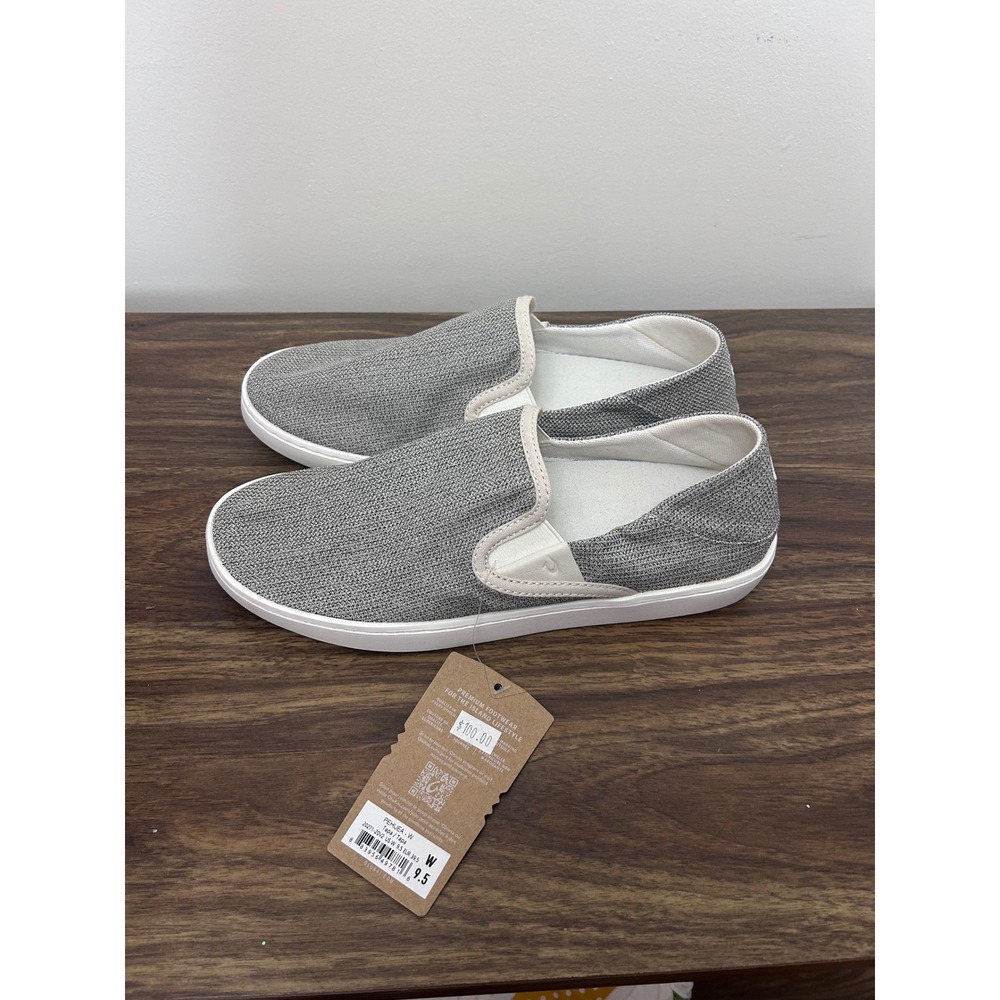 OluKai Pehuea Tapa Grey Mesh Slip On Sneakers Womens 9.5 20271-20V2 New